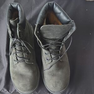 Kids Black Lace-Up Boots